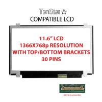   TanStar Compatible 11.6" Laptop LCD Screen 1366x768p 30 Pins with Top/Bottom Brackets [TSTPC11.6-02]